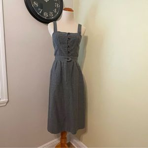 Vintage wool jumper dress XS Grey marl adjustable straps!
